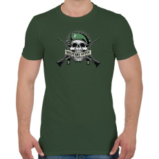 PRINTFASHION Koponya - Military style - Férfi póló - Katonazöld