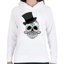 PRINTFASHION Koponya - Női kapucnis pulóver - Fehér női pulóver, kardigán