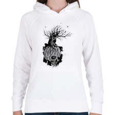 PRINTFASHION Koponya - Női kapucnis pulóver - Fehér női pulóver, kardigán