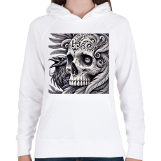 PRINTFASHION Koponya - Női kapucnis pulóver - Fehér