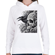 PRINTFASHION Koponya - Női kapucnis pulóver - Fehér