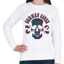 PRINTFASHION Koponya - Női pulóver - Fehér női pulóver, kardigán