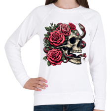 PRINTFASHION Koponya - Női pulóver - Fehér női pulóver, kardigán