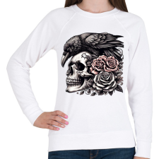 PRINTFASHION Koponya - Női pulóver - Fehér női pulóver, kardigán