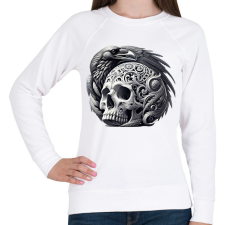 PRINTFASHION Koponya - Női pulóver - Fehér női pulóver, kardigán