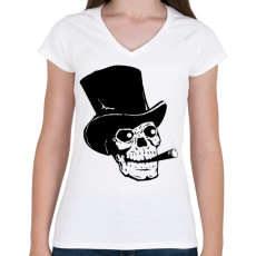 PRINTFASHION Koponya - Női V-nyakú póló - Fehér