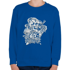 PRINTFASHION Koponya psiztollyal - Gyerek pulóver - Királykék gyerek pulóver, kardigán