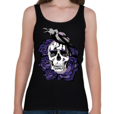 PRINTFASHION koponya rózsával - Női atléta - Fekete női trikó