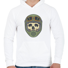 PRINTFASHION koponya sisak - Férfi kapucnis pulóver - Fehér férfi pulóver, kardigán