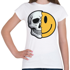 PRINTFASHION Koponya smiley - Női póló - Fehér női póló