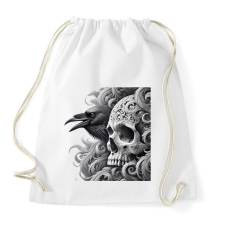 PRINTFASHION Koponya - Sportzsák, Tornazsák - Fehér tornazsák