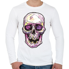PRINTFASHION Koponya vízfestek - Férfi hosszú ujjú póló - Fehér férfi póló