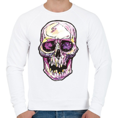 PRINTFASHION Koponya vízfestek - Férfi pulóver - Fehér