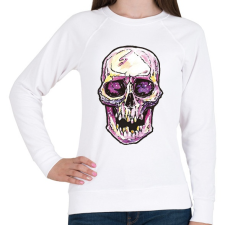 PRINTFASHION Koponya vízfestek - Női pulóver - Fehér női pulóver, kardigán