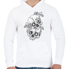 PRINTFASHION Koponyák - Férfi kapucnis pulóver - Fehér férfi pulóver, kardigán