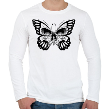PRINTFASHION Koponyás pillangó - Férfi hosszú ujjú póló - Fehér férfi póló
