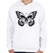 PRINTFASHION Koponyás pillangó - Gyerek kapucnis pulóver - Fehér gyerek pulóver, kardigán