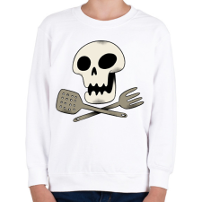 PRINTFASHION Koponyás szakács - Gyerek pulóver - Fehér gyerek pulóver, kardigán