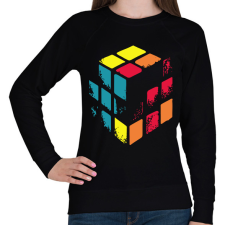PRINTFASHION Kopott Rubik kocka - Női pulóver - Fekete női pulóver, kardigán