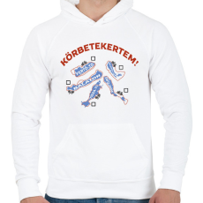 PRINTFASHION Körbetekertem - Férfi kapucnis pulóver - Fehér