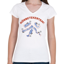 PRINTFASHION Körbetekertem - Női V-nyakú póló - Fehér női póló