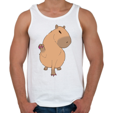 PRINTFASHION Körmös capybara - Férfi atléta - Fehér atléta, trikó