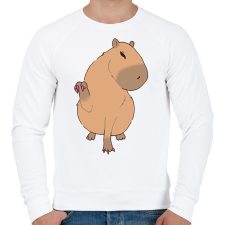 PRINTFASHION Körmös capybara - Férfi pulóver - Fehér férfi pulóver, kardigán