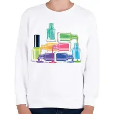 PRINTFASHION Körömlakkok - Gyerek pulóver - Fehér gyerek pulóver, kardigán