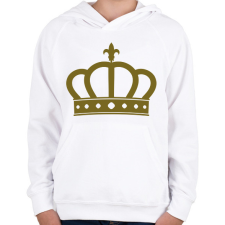 PRINTFASHION korona - Gyerek kapucnis pulóver - Fehér gyerek pulóver, kardigán