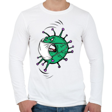 PRINTFASHION Korona vírus - Férfi hosszú ujjú póló - Fehér