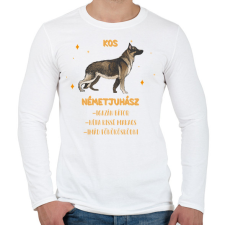PRINTFASHION Kos - Németjuhász - Férfi hosszú ujjú póló - Fehér férfi póló