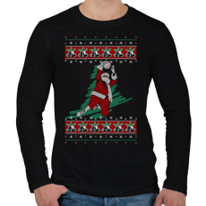 PRINTFASHION Kosaras karácsony - Férfi hosszú ujjú póló - Fekete