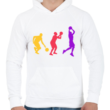 PRINTFASHION Kosarasok - Férfi kapucnis pulóver - Fehér férfi pulóver, kardigán