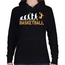 PRINTFASHION Kosárlabda evolúció - Női kapucnis pulóver - Fekete női pulóver, kardigán