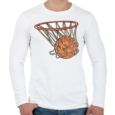 PRINTFASHION Kosárlabda - Férfi hosszú ujjú póló - Fehér férfi póló