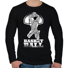 PRINTFASHION Kosárlabda - Férfi hosszú ujjú póló - Fekete férfi póló