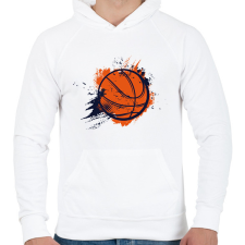 PRINTFASHION Kosárlabda  - Férfi kapucnis pulóver - Fehér férfi pulóver, kardigán