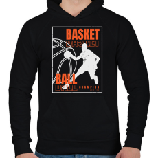PRINTFASHION kosárlabda - Férfi kapucnis pulóver - Fekete