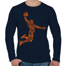PRINTFASHION Kosárlabda játékos - Férfi hosszú ujjú póló - Sötétkék