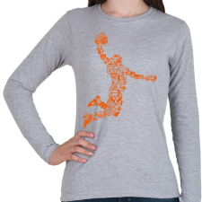 PRINTFASHION Kosárlabda játékos - Női hosszú ujjú póló - Sport szürke női póló