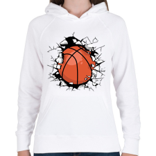 PRINTFASHION Kosárlabda - Női kapucnis pulóver - Fehér női pulóver, kardigán