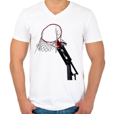PRINTFASHION Kosárlabdapalánk - Férfi V-nyakú póló - Fehér