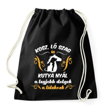 PRINTFASHION Kosz, ló szag, kutya nyál - Sportzsák, Tornazsák - Fekete tornazsák