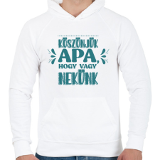 PRINTFASHION Köszönjük apa - Férfi kapucnis pulóver - Fehér férfi pulóver, kardigán