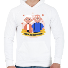 PRINTFASHION Köszönjük, hogy vagytok - Férfi kapucnis pulóver - Fehér férfi pulóver, kardigán