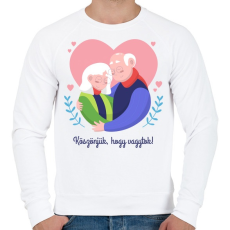 PRINTFASHION Köszönjük, hogy vagytok - Férfi pulóver - Fehér