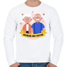 PRINTFASHION Köszönjük, hogy vagytok - Férfi pulóver - Fehér férfi pulóver, kardigán