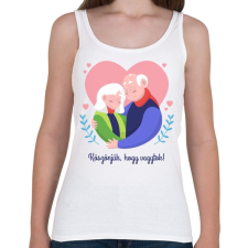 PRINTFASHION Köszönjük, hogy vagytok - Női atléta - Fehér női trikó