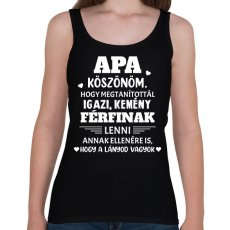 PRINTFASHION Köszönöm apa - fehér - Női atléta - Fekete