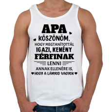 PRINTFASHION Köszönöm apa - fekete - Férfi atléta - Fehér